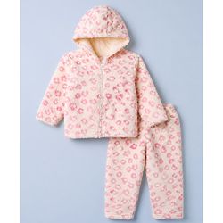 Babyhug Fur Winter Wear Suits Regular Pink/white 18-24m