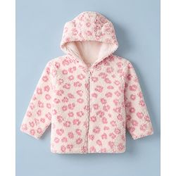 Babyhug Fur Winter Wear Suits Regular Pink/white 18-24m