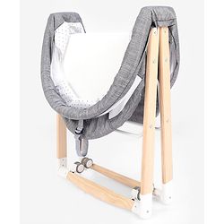 Babyhug Foldable Bassinet | Spacious & Comfortable Design| Breathable Mesh Sides for Ventellation | Sturdy & Stable Frame| Baby-Friendly Sleeping Space | Wheels with Lock - Grey