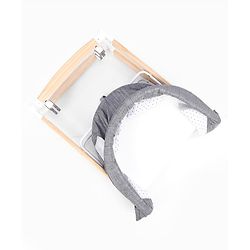 Babyhug Foldable Bassinet | Spacious & Comfortable Design| Breathable Mesh Sides for Ventellation | Sturdy & Stable Frame| Baby-Friendly Sleeping Space | Wheels with Lock - Grey