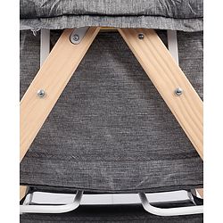Babyhug Foldable Bassinet | Spacious & Comfortable Design| Breathable Mesh Sides for Ventellation | Sturdy & Stable Frame| Baby-Friendly Sleeping Space | Wheels with Lock - Grey