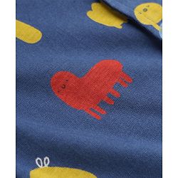 Babyhug 100% Cotton Knit Full Sleeves Co-Ords Shirt & Pyjama Night Suit with Animal Print - Navy Blue