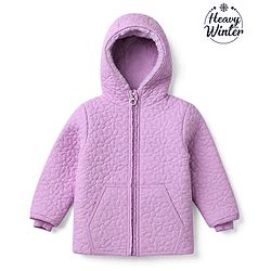Babyhug Woven Padded/Quilted/ Winter Jacket with Full Sleeves in Purple for 6-9 Months