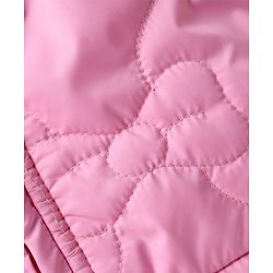 Babyhug Woven Padded/Quilted/ Winter Hooded & Embroidered Jacket with Full Sleeves in Light Pink