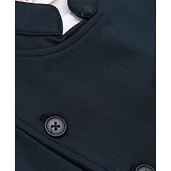 Babyhug Knit Full Sleeves 3 Piece Party Suit - Navy Blue