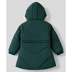 Babyhug Woven Full Sleeves Padded/Quilted Winter Jacket - Green