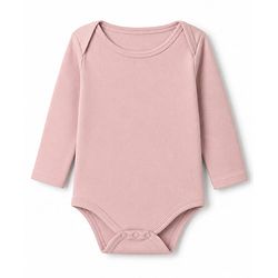 Babyhug 100% Cotton Interlock Knit Full Sleeves Solid Onesies Pack of 5 - Pink, Purple & Beige