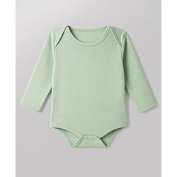 Babyhug 100% Cotton Knit Full Sleeves Solid Onesies Pack Of 5 - Light Green White & Orange