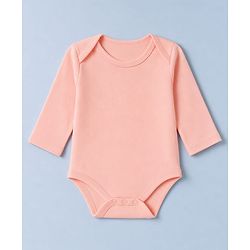 Babyhug 100% Cotton Interlock Knit Full Sleeves Onesies Pack of 3 - White, Pink & Peach