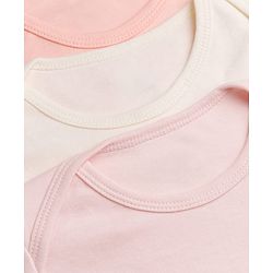 Babyhug 100% Cotton Interlock Knit Full Sleeves Onesies Pack of 3 - White, Pink & Peach