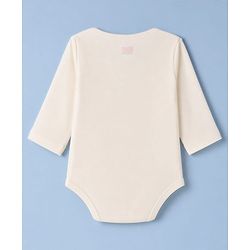 Babyhug 100% Cotton Interlock Knit Full Sleeves Onesies Pack of 3 - White, Pink & Peach