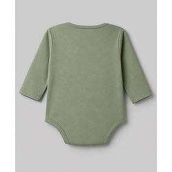Babyhug 100% Cotton Interlock Knit Full Sleeves Onesies Pack of 3 - White, Green & Navy Blue