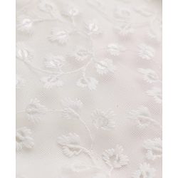 Babyhug Solid Mesh Woven Sleeveless Party Dress With Floral Embroidery -Pink