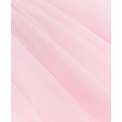 Babyhug Woven Frill Sleeves Brocade Yoke Party Dress with Bow Applique - Pink