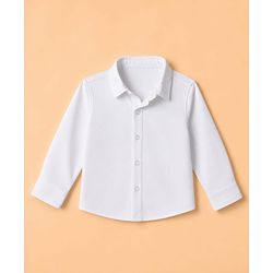 Babyhug Woven Full Sleeves Solid Shirt With Trouser & Striped Waistcoat Three Piece Party Suit With Bow - Navy Blue