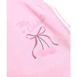 Babyhug Cotton Looper Knit Jogger Fit Lounge Pant with Cherries Embroidery in Pink