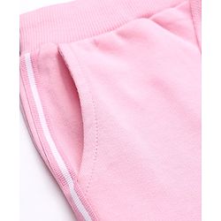 Babyhug Cotton Looper Knit Jogger Fit Lounge Pant with Cherries Embroidery in Pink