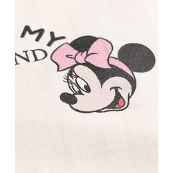 Babyhug Disney 100% Cotton Terry Knit Full Sleeves Sweatshirt and Pant with Front& Back Minnie Mouse & Daisy Duck Graphic Print - White & Blue