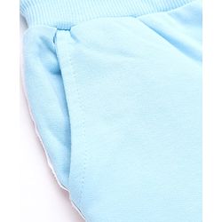 Babyhug Cotton Looper Knit Full Length Lounge Pant with Heart Print in Sky Blue