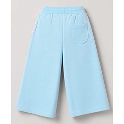 Babyhug Cotton Looper Knit Full Length Lounge Pant with Heart Print in Sky Blue