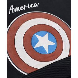 Babyhug Marvel 100% Cotton Terry Full Sleeves Sweatshirt and Joggers with Shield Print - Black