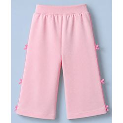 Babyhug Disney 100% Cotton Terry Knit Full Sleeves Sweatshirt and Joggers Set with Marie Graphic & Bow Applique in Pink
