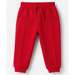 Babyhug Cotton Looper Knit Lounge Pant - Red