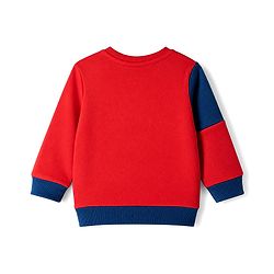 Babyhug Disney 100% Cotton Terry Knit Full Sleeves Sweatshirt and Joggers Set with Mickey Mouse Graphic in Red