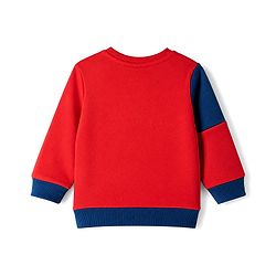 Babyhug Disney 100% Cotton Terry Knit Full Sleeves Sweatshirt and Joggers Set with Mickey Mouse Graphic in Red