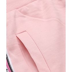 Babyhug Cotton Knit Full Length Jogger Fit Lounge Pants in Pink