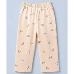 Babyhug Cotton Knit Full Sleeves Co-Ords Shirt & Pyjama Night Suit with Dolphin Print - Peach