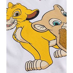 Babyhug Disney Single Jersey Knit T-Shirt with Full Sleeves and Simba Print - White