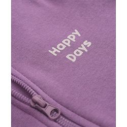 Babyhug Fleece Knit Sweatshirt with Full Sleeves and Happy Days Print in Lavender