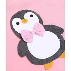 Babyhug Heavy Gauge Fleece Knit Full Sleeves Sweatshirt With Penguin Print - Baby Pink