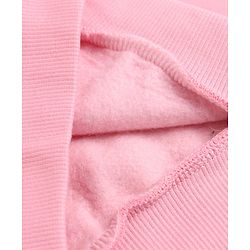 Babyhug Heavy Gauge Fleece Knit Full Sleeves Sweatshirt With Penguin Print - Baby Pink