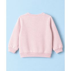 Babyhug Fleece Knit Sweatshirt with Full Sleeves and Disco Cherry Print - Baby Pink
