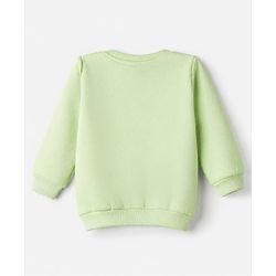 Babyhug Fleece Knit Full Sleeves Sweatshirt with Strawberry & Text Print - Light Green