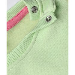 Babyhug Fleece Knit Full Sleeves Sweatshirt with Strawberry & Text Print - Light Green