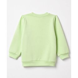 Babyhug Fleece Knit Full Sleeves Sweatshirt with Strawberry & Text Print - Light Green