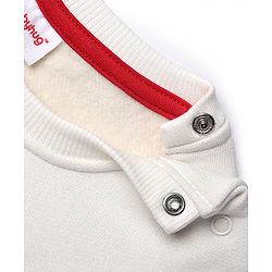 Babyhug Heavy Gauge Terry Knit Full Sleeves Sweatshirt with Teddy Bear & Text Print - White