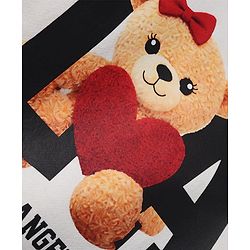 Babyhug Heavy Gauge Terry Knit Full Sleeves Sweatshirt with Teddy Bear & Text Print - White