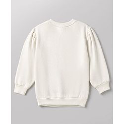 Babyhug Heavy Gauge Terry Knit Full Sleeves Sweatshirt with Teddy Bear & Text Print - White