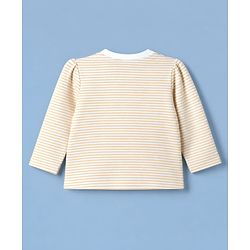 Babyhug 100% Cotton Interlock Knit Full Sleeves T-Shirts with Stripes Floral & Deer Print Pack of 3 - White & Cream