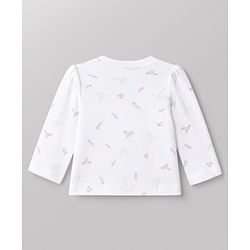 Babyhug 100% Cotton Knit Full Sleeves T-Shirts with Polka Dots, Floral & Animal Print - Purple White & Pink
