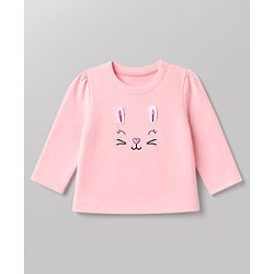 Babyhug 100% Cotton Knit Full Sleeves T-Shirts with Polka Dots, Floral & Animal Print - Purple White & Pink