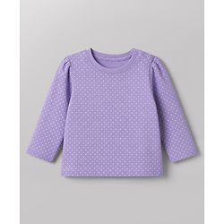 Babyhug 100% Cotton Knit Full Sleeves T-Shirts with Polka Dots, Floral & Animal Print - Purple White & Pink