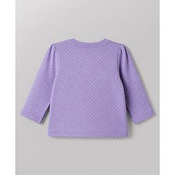 Babyhug 100% Cotton Knit Full Sleeves T-Shirts with Polka Dots, Floral & Animal Print - Purple White & Pink