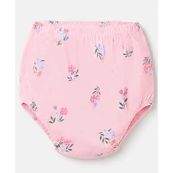 Babyhug Single Jersey Knit Full Sleeves Frock and Bloomer with Floral Print - Pink