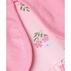 Babyhug Single Jersey Knit Full Sleeves Frock and Bloomer with Floral Print - Pink