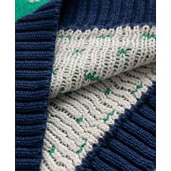 Babyhug 100% Cotton Knit Full Sleeves Deer Design Sweater Set with Cap - Navy Blue